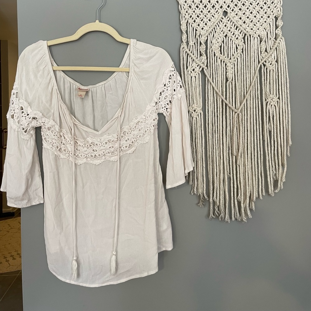 White boho top